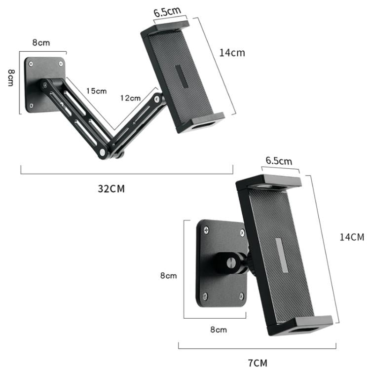 Supporto a parete girevole in lega di alluminio per telefoni e tablet 4-12,9