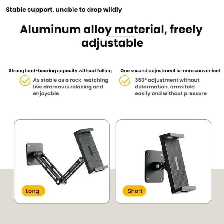 Supporto a parete girevole in lega di alluminio per telefoni e tablet 4-12,9