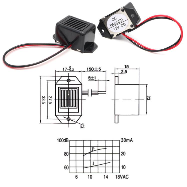 Cicalino piezoelettrico 3V-24V per repellenti topi e insetti