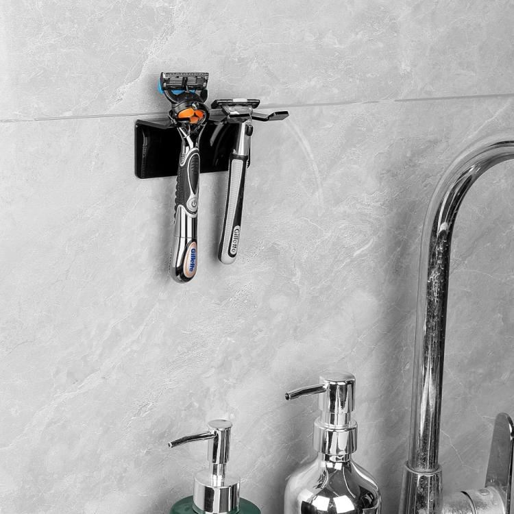 Supporto autoadesivo in acrilico per rasoi bagno
