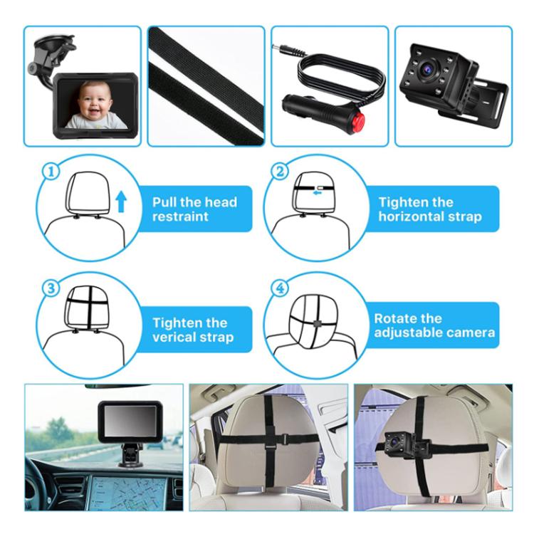 Monitor auto per bambini 4,3 pollici HD 1080P con USB