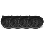 Set 4 sottobicchieri auto silicone antiscivolo con maniglia