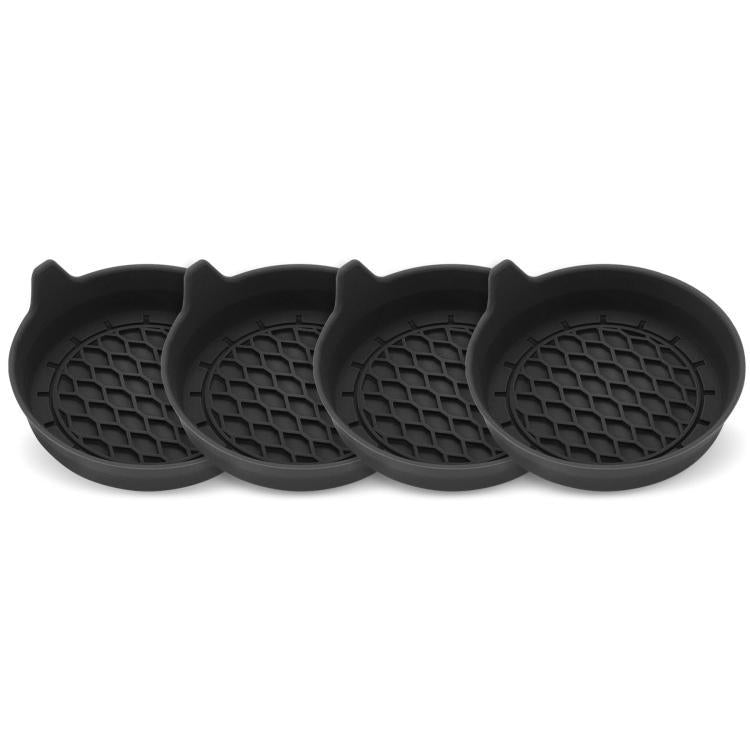 Set 4 sottobicchieri auto silicone antiscivolo con maniglia