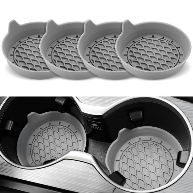 Set 4 sottobicchieri auto silicone antiscivolo con maniglia