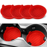 Set 4 sottobicchieri auto silicone antiscivolo con maniglia