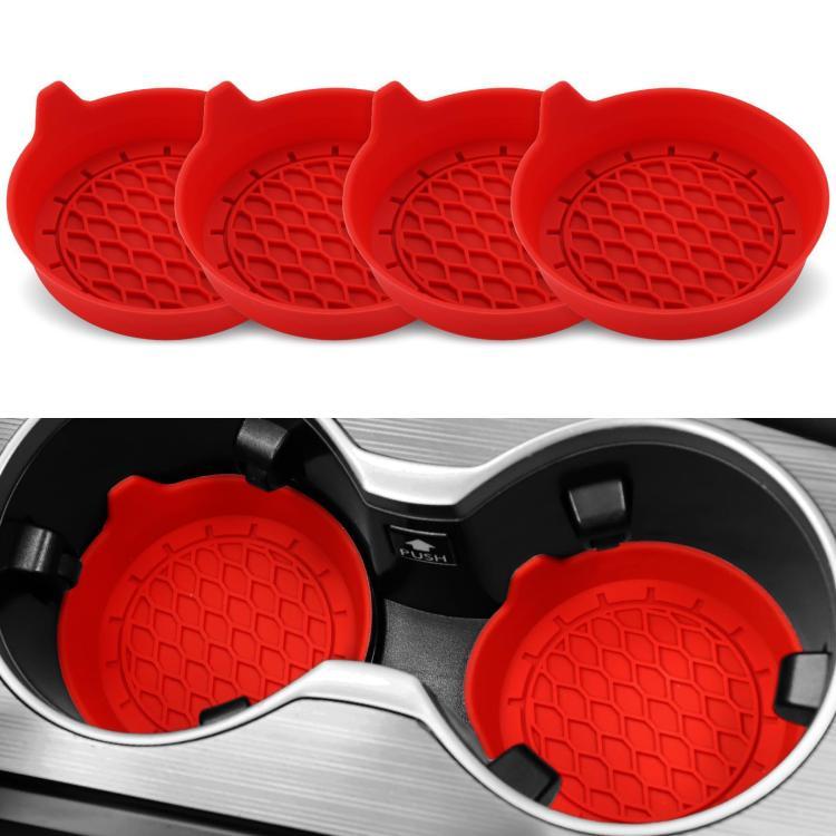 Set 4 sottobicchieri auto silicone antiscivolo con maniglia