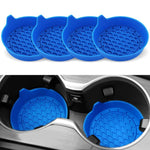 Set 4 sottobicchieri auto silicone antiscivolo con maniglia