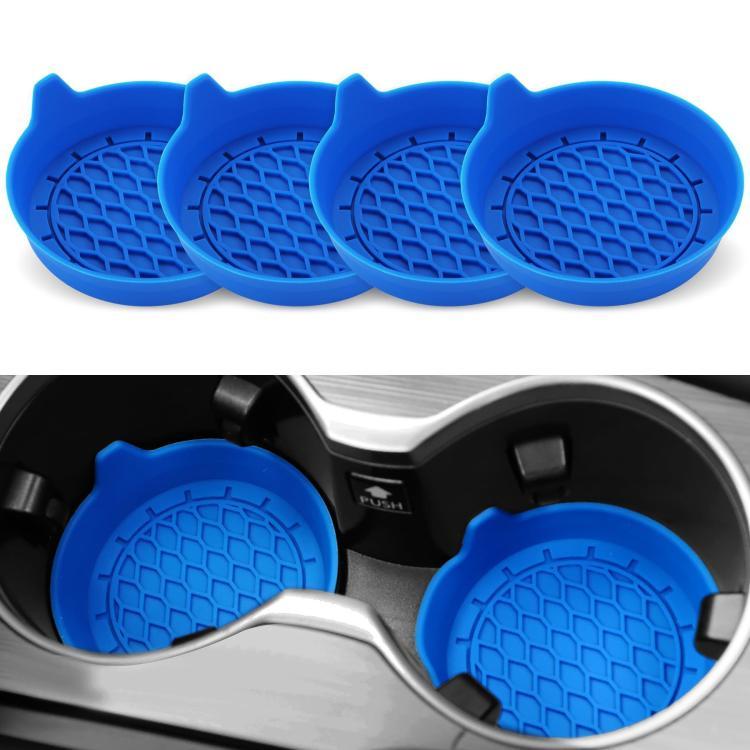 Set 4 sottobicchieri auto silicone antiscivolo con maniglia