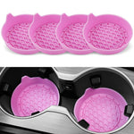 Set 4 sottobicchieri auto silicone antiscivolo con maniglia