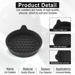 Set 4 sottobicchieri auto silicone antiscivolo con maniglia