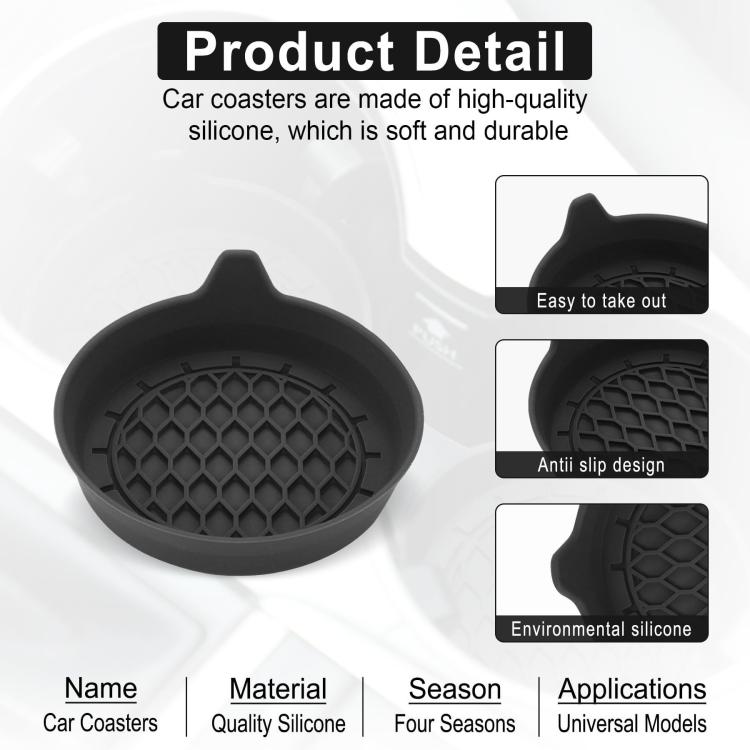 Set 4 sottobicchieri auto silicone antiscivolo con maniglia