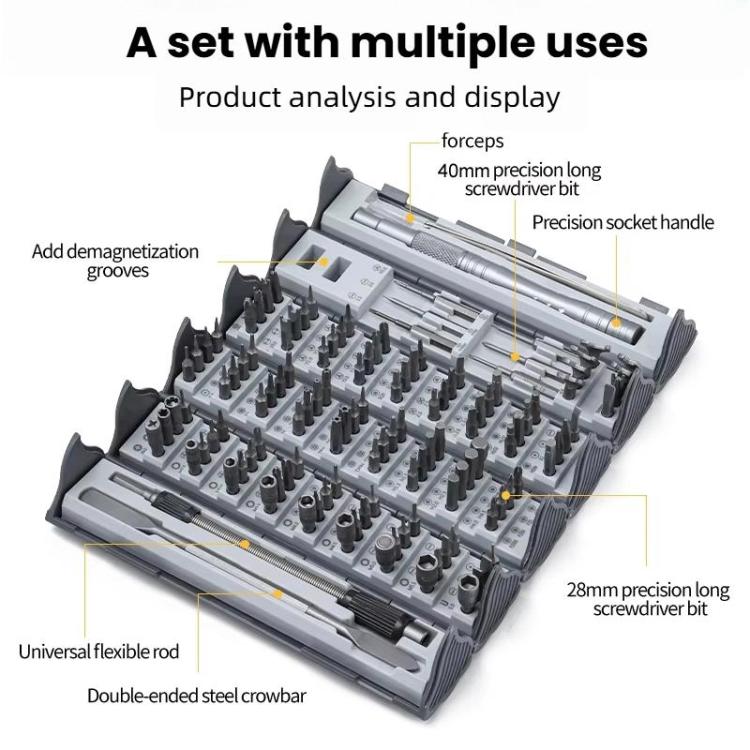 Set cacciaviti di precisione 128 in 1 con custodia arrotolabile - immagine 2