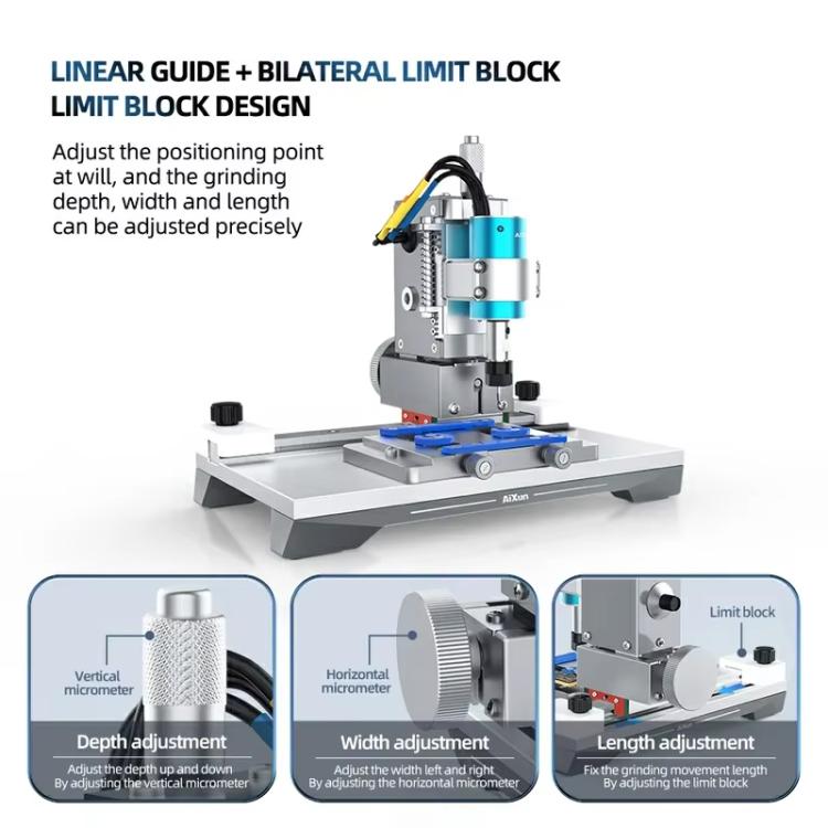 Lucidatrice per chip BGA intelligente di seconda generazione AiXun, macchina automatica per la riparazione di schede madri di telefoni e schermi, per la rimozione di IC., US Plug, EU Plug