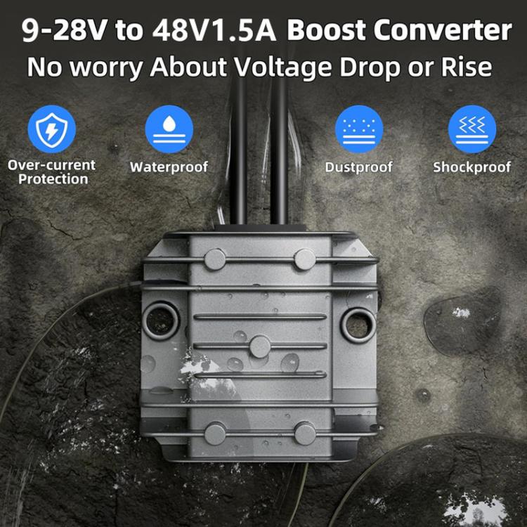Convertitore di tensione 12V/24V a 48V 1,5A con cavo DC 1m