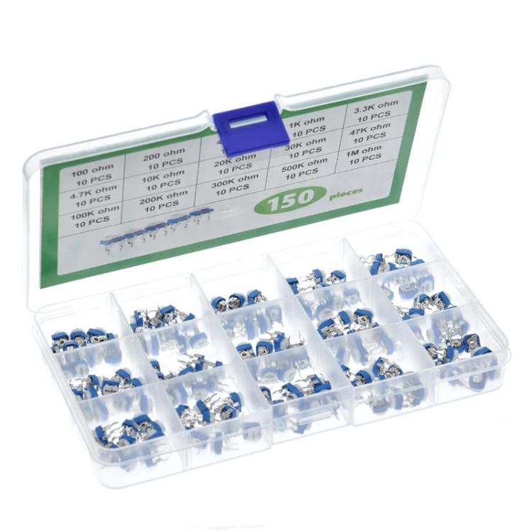 Set da 150 resistori regolabili da 6 mm, 100 Ω–1 MΩ - immagine 3