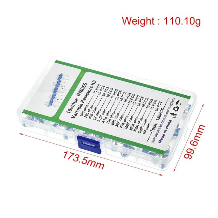 Set da 150 resistori regolabili da 6 mm, 100 Ω–1 MΩ - immagine 4