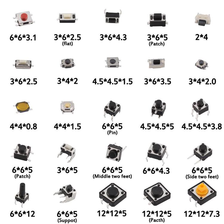 Set 125 pezzi interruttori micro tattile a pulsante