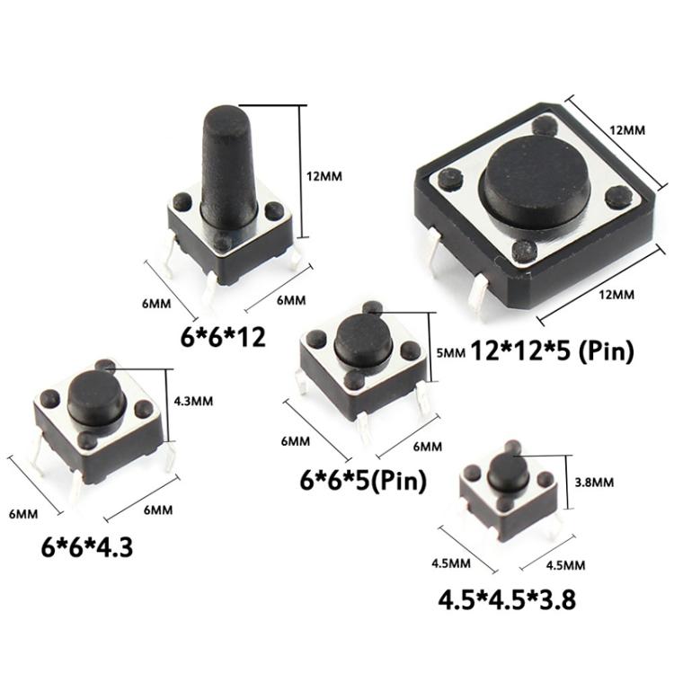Set 125 pezzi interruttori micro tattile a pulsante