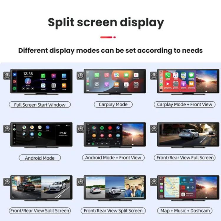 Dashcam doppia telecamera con CarPlay e controllo vocale