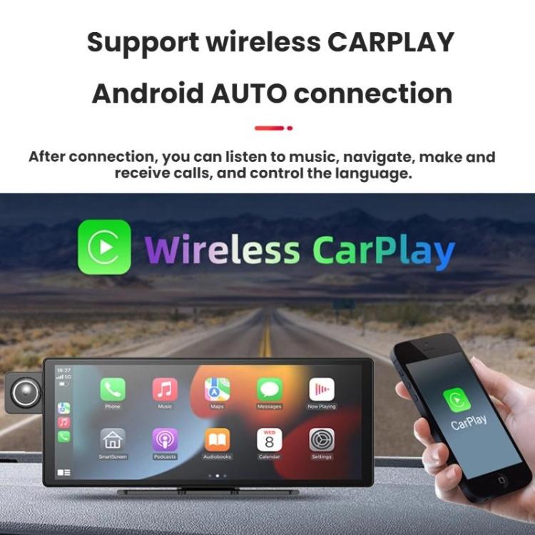 Dashcam doppia telecamera con CarPlay e controllo vocale
