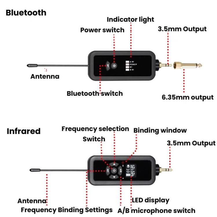 Microfono wireless per trasmissione diretta del canto, microfono portatile, LS07+N33 1 Tow 1 Bluetooth Version, LS07+N33 1 Tow 1 Infrared Version, LS07+N33 1 Tow 2 Bluetooth Version, LS07+N33 1 Tow 2 Infrared Version