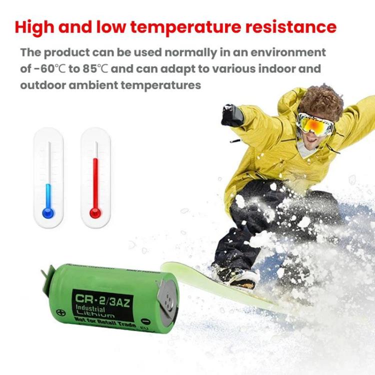 Batteria al litio-biossido di manganese CR-2/3AZ 3V CR17335 1450mAh per PLC, With 2.0-B Plug Wire