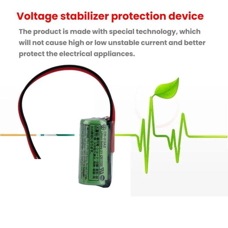 Batteria al litio-biossido di manganese CR-2/3AZ 3V CR17335 1450mAh per PLC, With 2.0-B Plug Wire