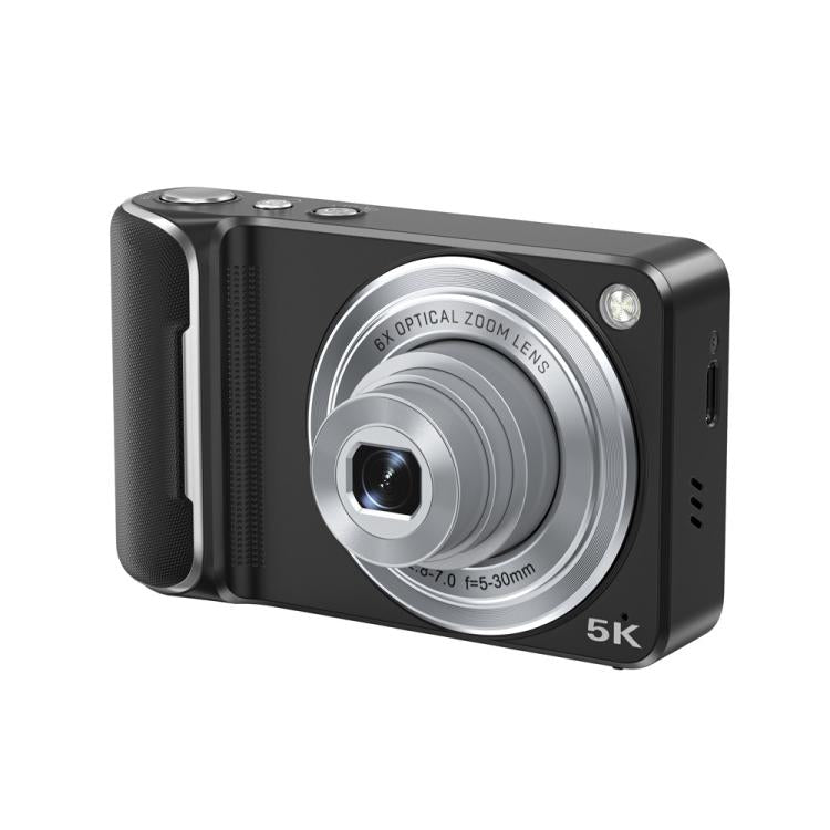 DC309X Fotocamera digitale con zoom ottico 6x, 64 MP e video 5K, schermo touch da 2,8 pollici, doppia lente anteriore/posteriore., EU Plug White, EU Plug Black, US Plug White, US Plug Black, UK Plug White, UK Plug Black