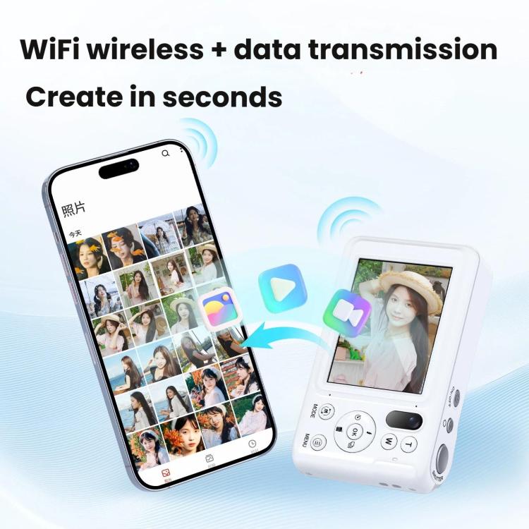 DC309X Fotocamera digitale con zoom ottico 6x, 64 MP e video 5K, schermo touch da 2,8 pollici, doppia lente anteriore/posteriore., EU Plug White, EU Plug Black, US Plug White, US Plug Black, UK Plug White, UK Plug Black