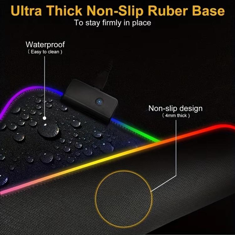 Tappetino mouse LED RGB con bordo rinforzato e luce colorata