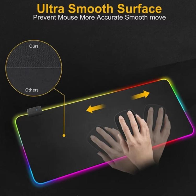 Tappetino mouse LED RGB con bordo rinforzato e luce colorata