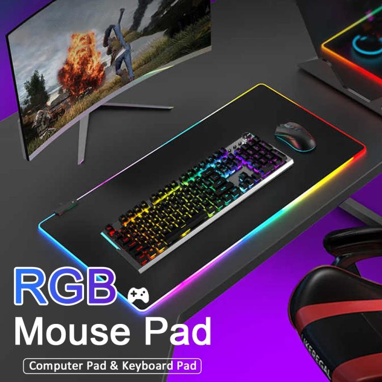 Tappetino mouse LED RGB con bordo rinforzato e luce colorata