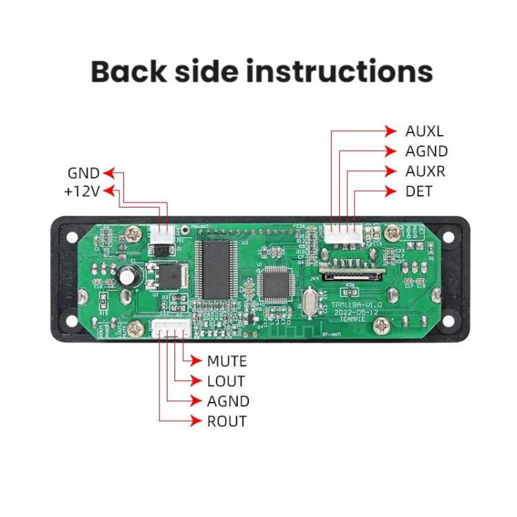 Modulo decoder Bluetooth MP3 per autoradio TPM119A