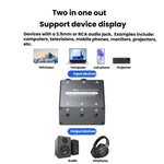 Selettore audio da 3,5 mm con doppio ingresso AUX da 3,5 mm e uscita singola, con controllo del volume indipendente., 3.5mm AUX Inputs To 1 Output