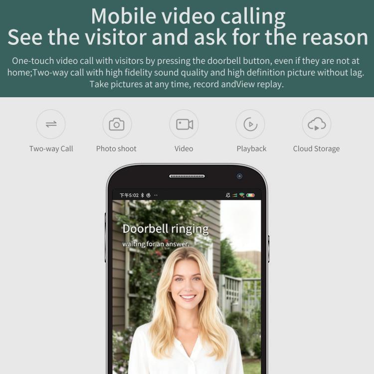 Videocitofono wireless WiFi con visione notturna 1080p