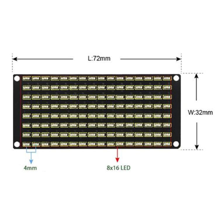 Modulo display LED a matrice 8x16 I2C, alimentazione 3,3-5 V - immagine 4