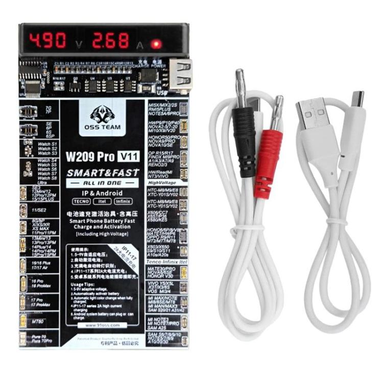 Scheda attivatrice batteria OSS TEAM W209 PRO V11 ad alta tensione 7,4 V per iPhone serie 6-17 e dispositivi Android, W209 PRO V11