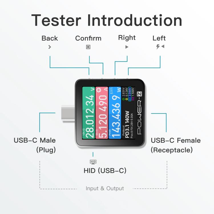 Tester USB-C POWER-Z KM003C per ricarica rapida PD 3.1 - immagine 6
