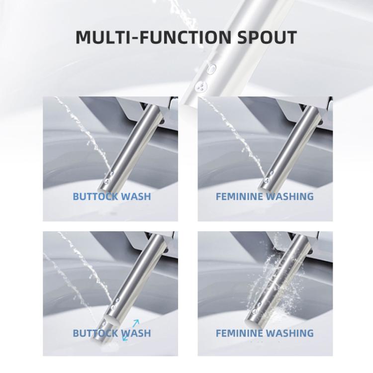 Sedile WC intelligente con comandi a bracciolo, dotato di riscaldamento istantaneo, asciugatore ad aria calda, ugello autopulente e luce notturna a LED., Long Type US Plug, Short Type US Plug, Long Type EU Plug, Short Type EU Plug