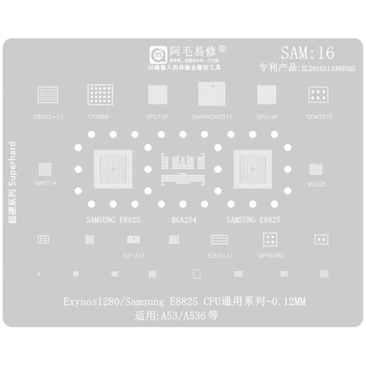 Stencil BGA AMAOE per reballing CPU Samsung Galaxy S21-S25 - immagine 2