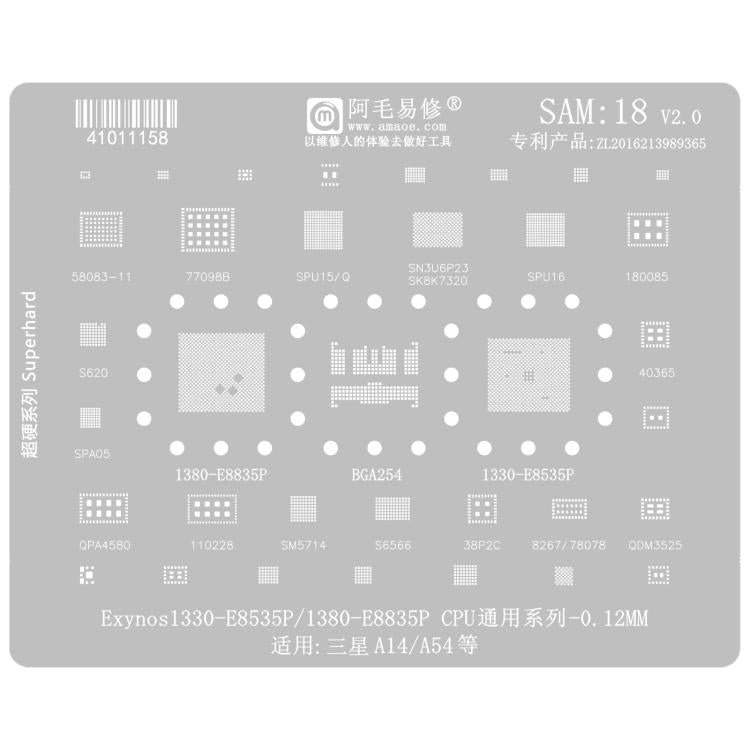 Stencil BGA AMAOE per reballing CPU Samsung Galaxy S21-S25 - immagine 4