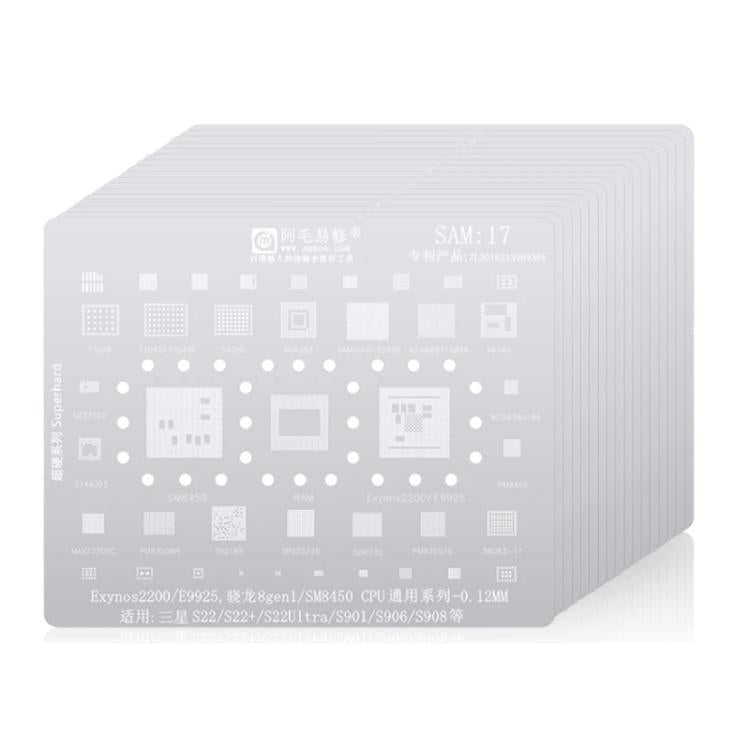 Stencil BGA AMAOE per reballing CPU Samsung Galaxy S21-S25 - immagine 8