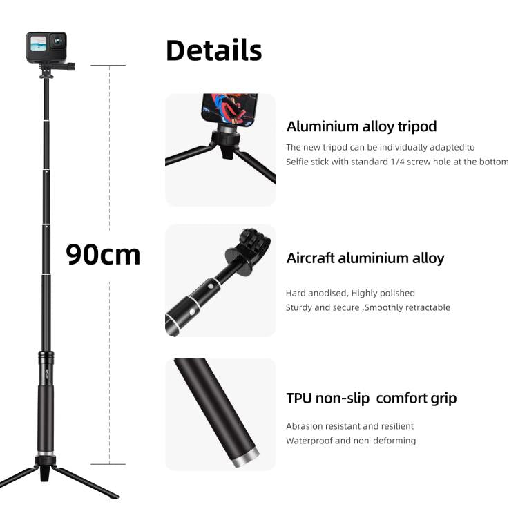 Telesin Asta selfie 0,9 m con treppiede per smartphone