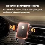 Supporto auto con caricabatterie wireless 15W e bloccaggio automa