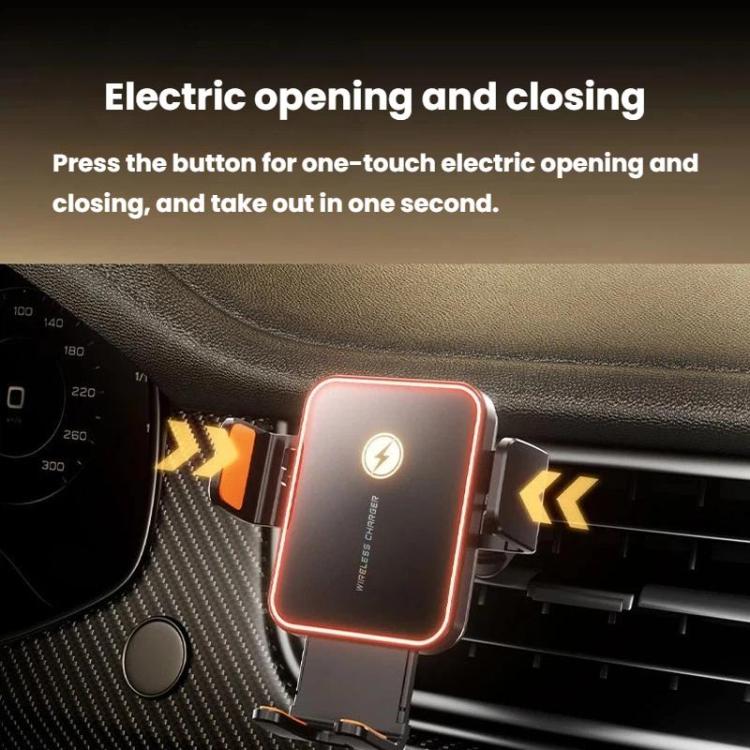 Supporto auto con caricabatterie wireless 15W e bloccaggio automa