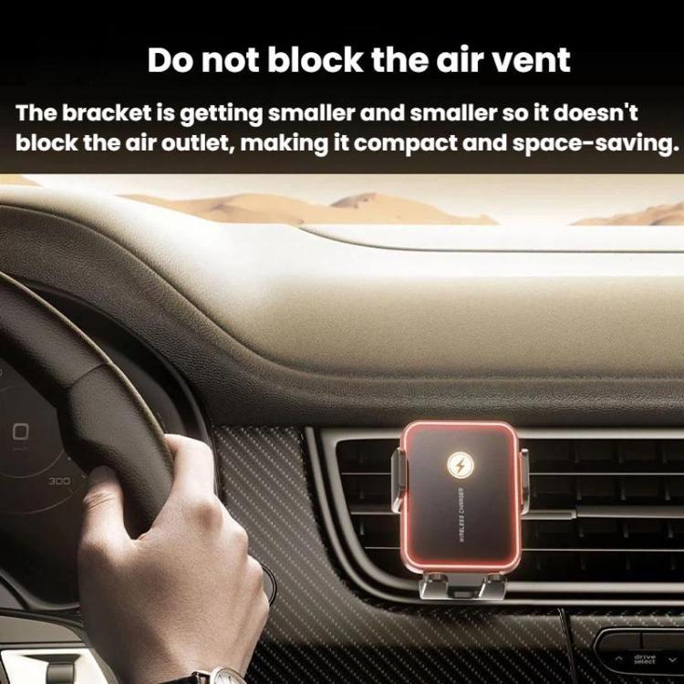 Supporto auto con caricabatterie wireless 15W e bloccaggio automa