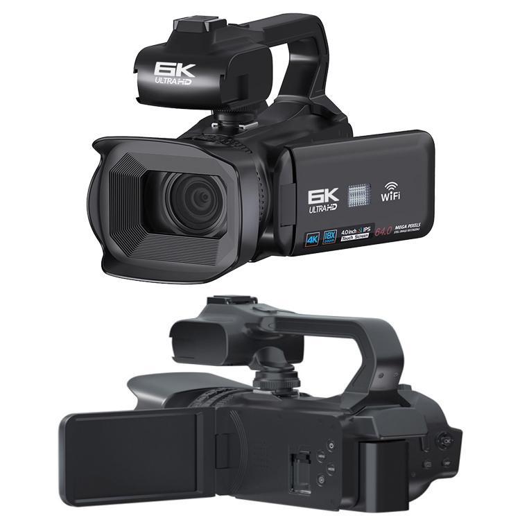 Videocamera Ultra HD da 64 MP con zoom digitale 18x e schermo touch da 4 pollici, risoluzione 6K., 6K 16G With Mic, 6K 32G With Mic