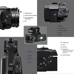 Videocamera Ultra HD da 64 MP con zoom digitale 18x e schermo touch da 4 pollici, risoluzione 6K., 6K 16G With Mic, 6K 32G With Mic