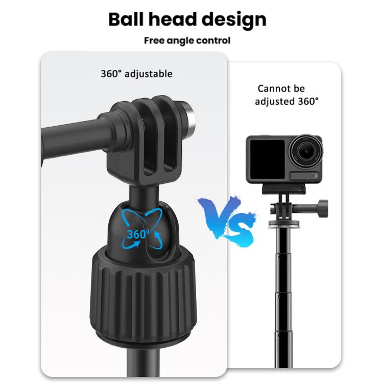 Mini selfie stick regolabile 19-43 cm con testa girevole 360°
