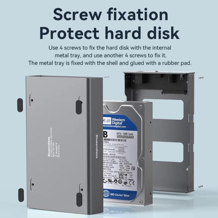 Blueendless U35K Custodia Hard Disk SATA 2,5/3,5" USB 3.0 Type-C